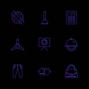 Minimalist düz app simgeler, vektör çizim dijital cihazlar için