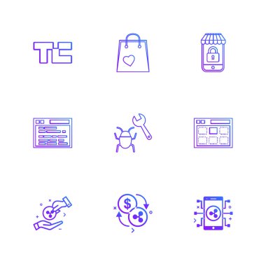 iş simgeleri kümesi, vektör illüstrasyonu 