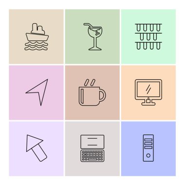 Beyaz arka plan üzerinde izole minimalist düz app simgeleri