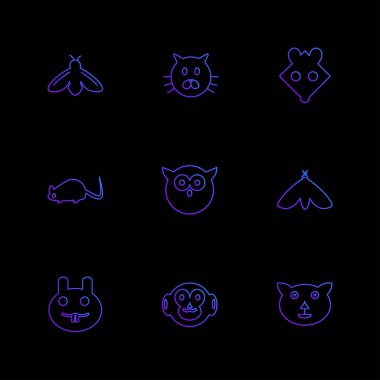 Minimalist düz app simgeler, vektör çizim dijital cihazlar için