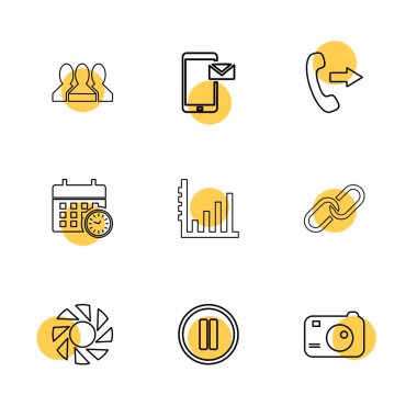 çeşitli en az finans ve iş ikonları/simgeleri beyaz arka planda, vektör çizim