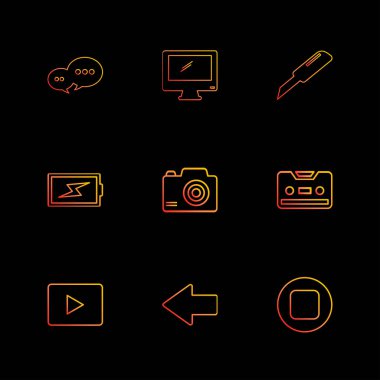 Farklı minimalist düz vektör app simgeleri