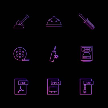 en az rasgele web simgeler siyah afiş, vektör çizim