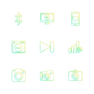 beyaz zemin üzerine minimalist düz app simgeleri