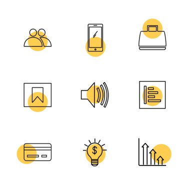 Beyaz arka plan üzerinde yaratıcı farklı Internet düz vektör app simgeleri 