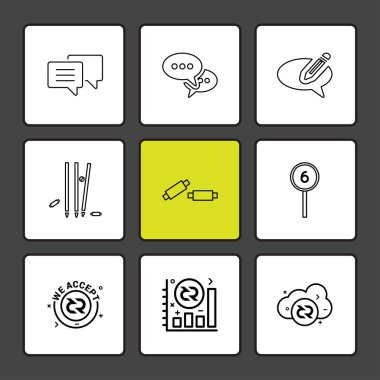 Beyaz arka plan üzerinde izole minimalist düz app simgeleri