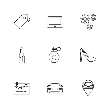 Beyaz arka plan üzerinde izole minimalist düz app simgeleri