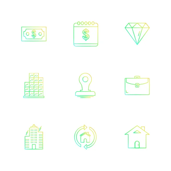 Iconos Ilustración Vectores Planos Conjunto Iconos Aplicaciones — Vector de stock