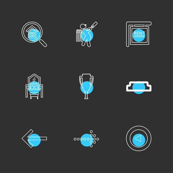 Iconos Ilustración Vectores Planos Conjunto Iconos Aplicaciones — Vector de stock