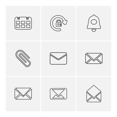 minimalist düz vektör app simgeleri beyaz arka plan üzerinde