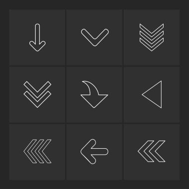 siyah arka plan üzerine minimalist düz app simgeleri
