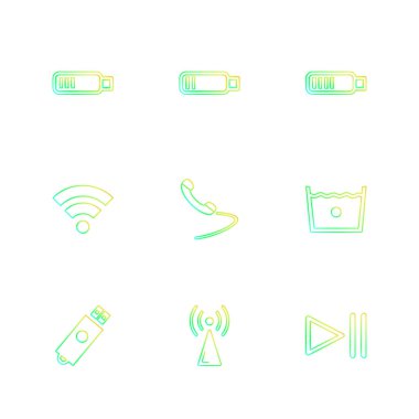 minimalist düz vektör app simgeleri beyaz arka plan üzerinde