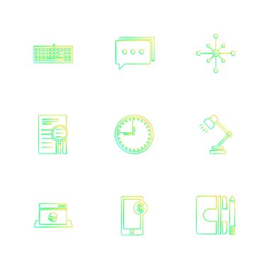 vektör çizim simgeler, beyaz arka plan üzerinde simgelerin ayarlamak