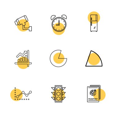 farklı minimalist düz vektör app simge kümesi