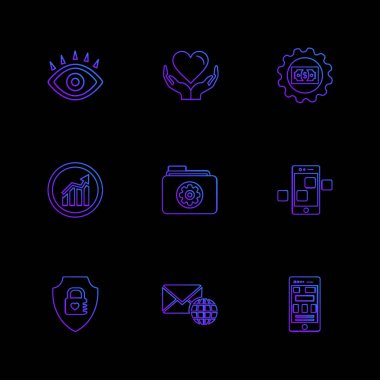 Minimalist düz app simgeler, vektör çizim dijital cihazlar için