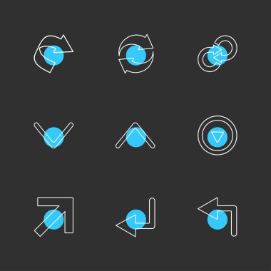 siyah arka plan üzerine minimalist düz app simgeleri