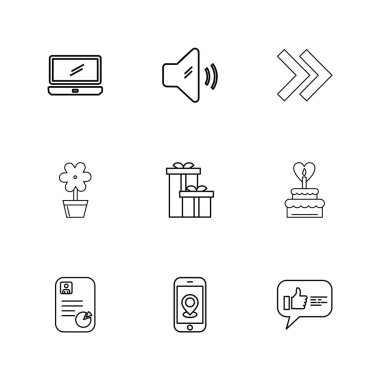 beyaz zemin üzerine minimalist düz app simgeleri