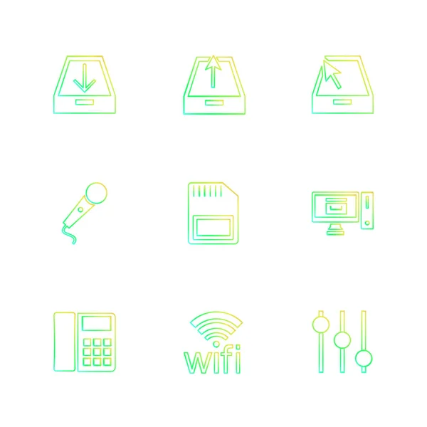 Vector Collection Computer Creative Flat Design Icons — Stock Vector