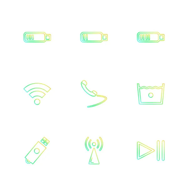 Iconos Aplicación Vector Plano Minimalista Sobre Fondo Blanco — Vector de stock