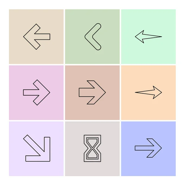 Coleção Vetorial Setas Ícones Design Plano Criativo —  Vetores de Stock
