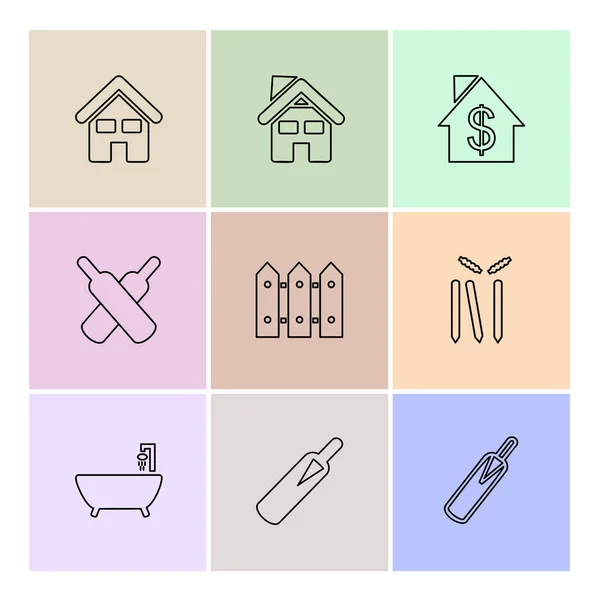 Iconos Ilustración Vectores Planos Conjunto Iconos Aplicaciones — Vector de stock