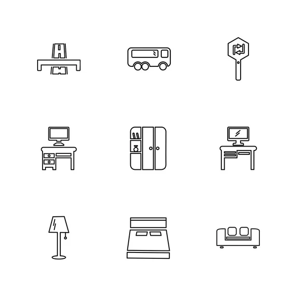 Icônes Application Plat Minimaliste Sur Fond Blanc — Image vectorielle