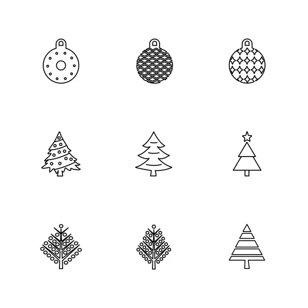 Iconos Web Navidad Ilustración Vectores — Vector de stock