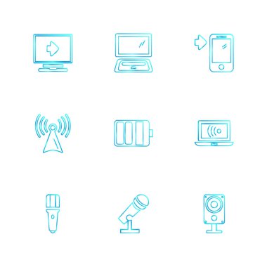 düz vektör çizim simgeler, App simgelerin ayarlamak   