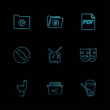 siyah arka plan üzerine minimalist düz app simgeleri