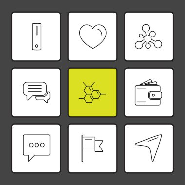 farklı minimalist düz vektör app simge kümesi