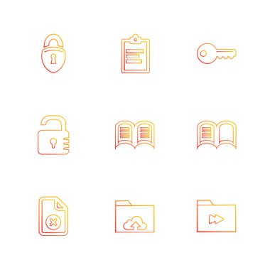 Beyaz arka plan üzerinde renkli minimalist düz vektör app simgeleri