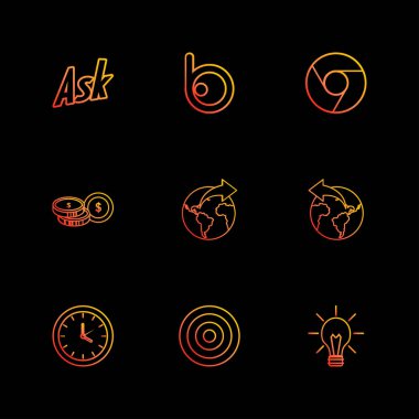 düz vektör çizim simgeler, App simgelerin ayarlamak   