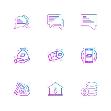 Beyaz arka plan üzerinde izole düz app simge kümesi