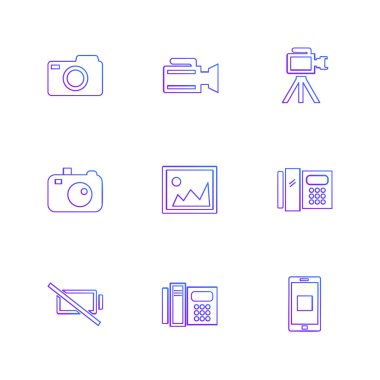 beyaz zemin üzerine minimalist düz app simgeleri