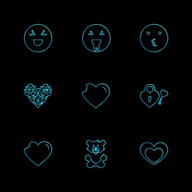 siyah arka plan üzerine minimalist düz app simgeleri