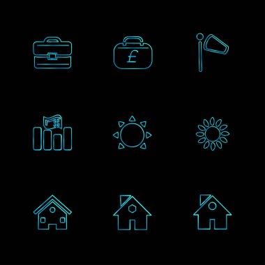 siyah arka plan üzerine minimalist düz app simgeleri