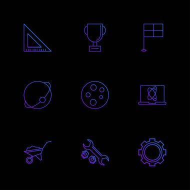 siyah arka plan üzerine minimalist düz app simgeleri