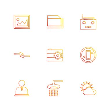 Daire basit app simgeler, vektör çizim