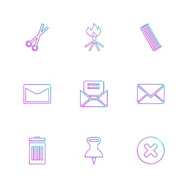 Beyaz arka plan üzerinde izole minimalist düz app simgeleri