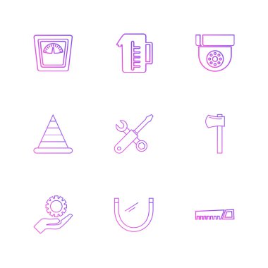 düz stil app simgeleri beyaz arka plan üzerinde renkli