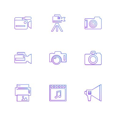 minimalist düz vektör app simgeleri beyaz arka plan üzerinde