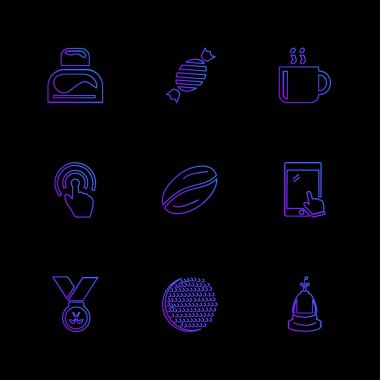 siyah arka plan üzerine minimalist düz app simgeleri