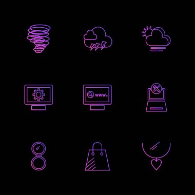 düz vektör çizim simgeler, App simgelerin ayarlamak   