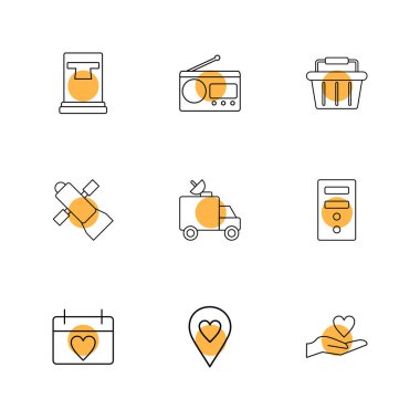 iş simgeleri kümesi, vektör illüstrasyonu 