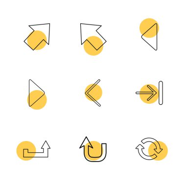 oklar yaratıcı Icons set, vektör tasarım düz koleksiyonu