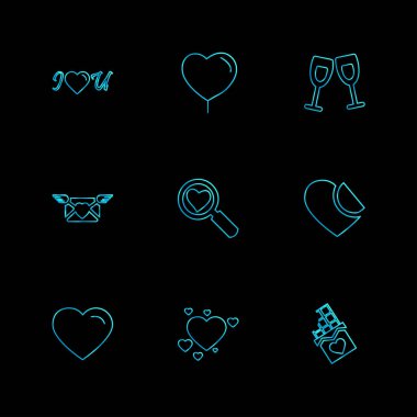 minimalist düz vektör app simgeler siyah arka plan üzerine