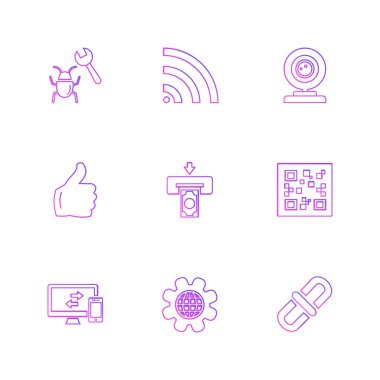 beyaz zemin üzerine minimalist düz app simgeleri