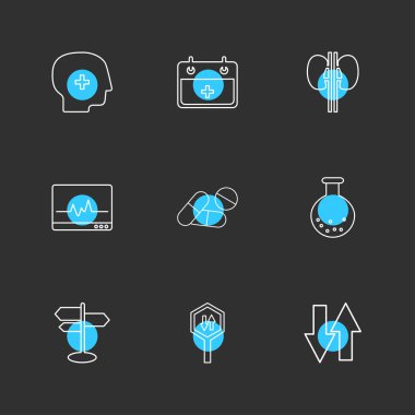 siyah arka plan üzerine minimalist düz app simgeleri