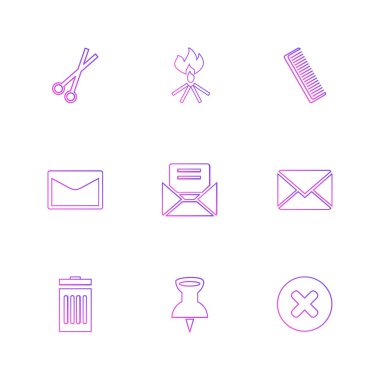 beyaz zemin üzerine minimalist düz app simgeleri