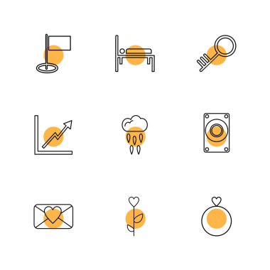 beyaz zemin üzerine minimalist düz app simgeleri